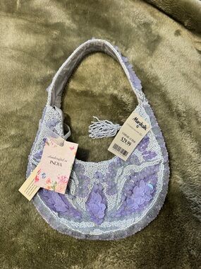 Blue beaded bag